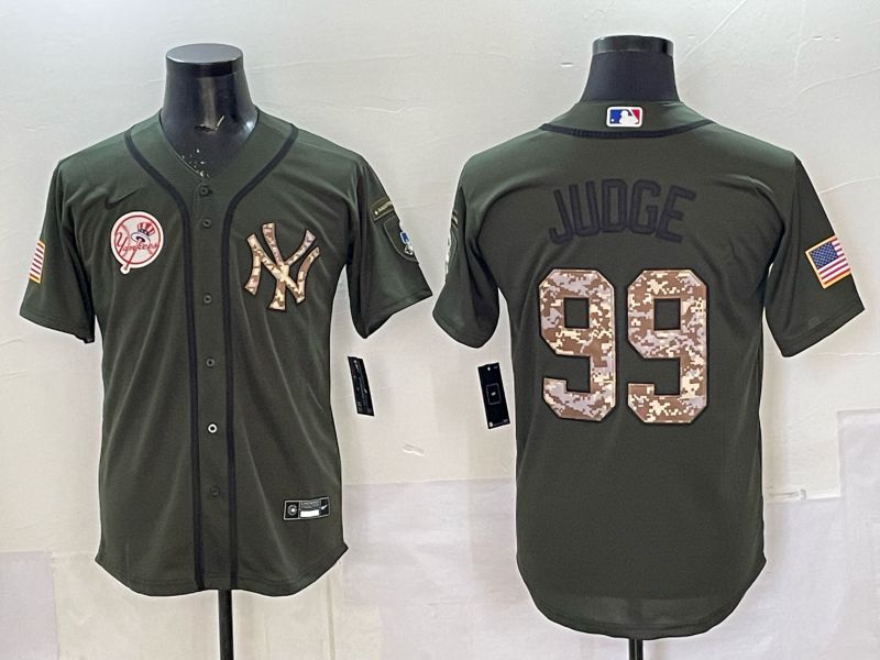 Men 2025 New York Yankees #99 Judge Green camo Nike MLB Jersey style 04